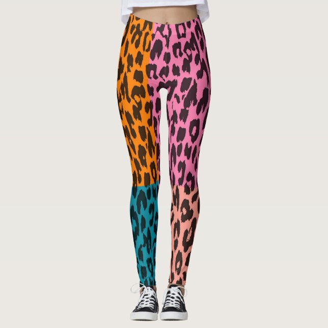 Leggings Motif moderne de peau de léopard #15 (Devant)