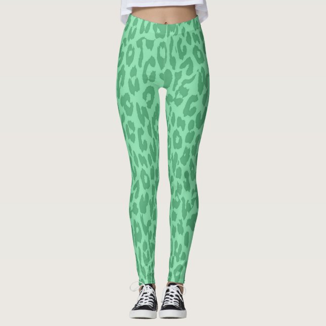 Leggings Motif moderne de peau de léopard #35 (Devant)