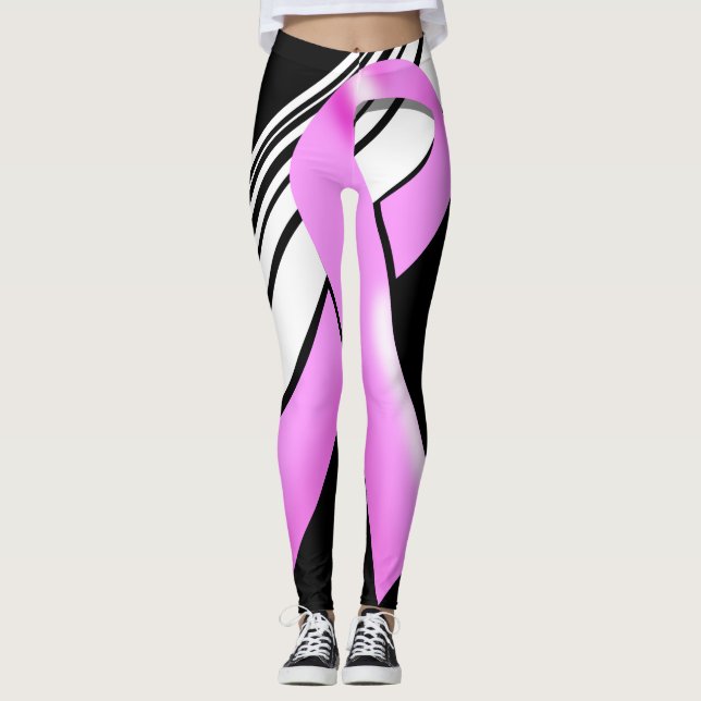 Leggings motif moderne de sensibilisation au cancer du sein (Devant)