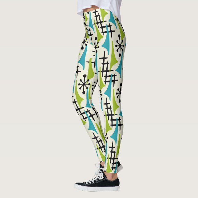 Leggings Motif moderne du milieu du siècle de l'âge atomiqu (Gauche)