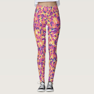 Leggings Motif mosaïque carreaux