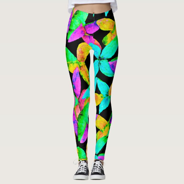 Leggings Motif Neonscape Leaf (Devant)
