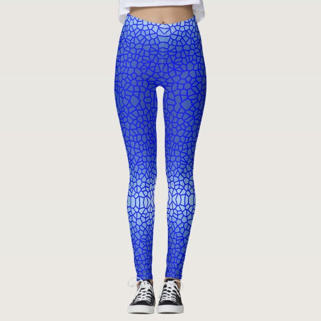 Leggings Motif net dégradé bleu 01 Lignes de couleur (Devant)