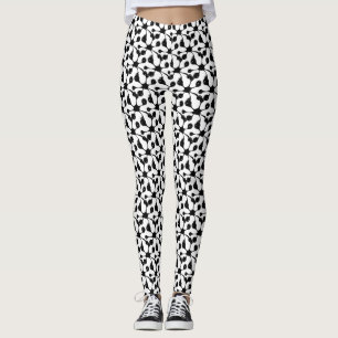 Leggings Motif noir abstrait moderne sur fond blanc
