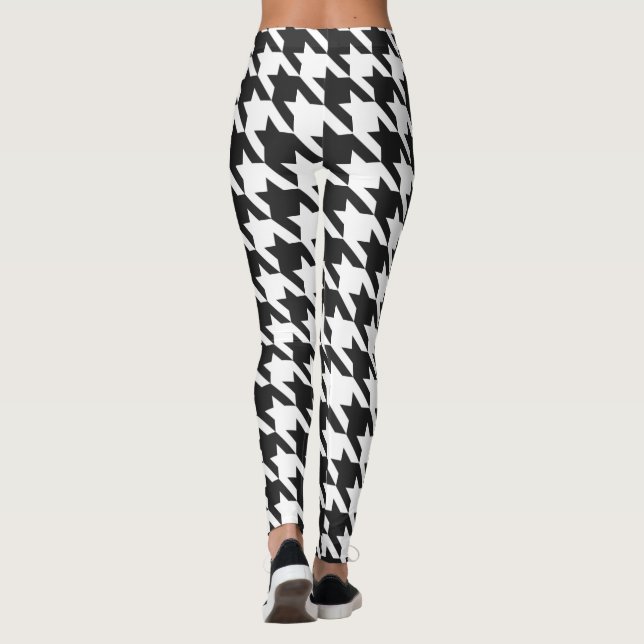 Leggings Motif noir et blanc de pied-de-poule (Dos)