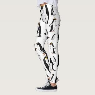 Leggings Motif noir et blanc pingouins