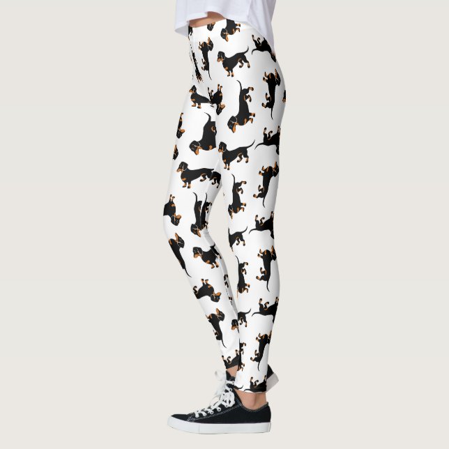 Leggings Motif noir et bronzage de teckel (Gauche)