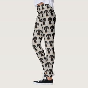 Leggings Motif noir et bronzage enduit doux mignon de