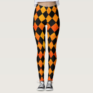 Leggings Motif noir et orange de Halloween