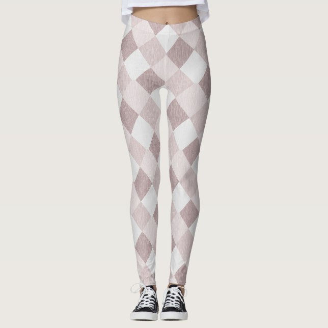 Leggings Motif Oblique de  géométrique beige et gris (Devant)