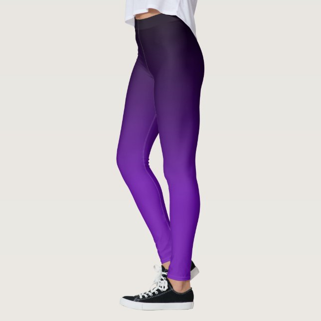 Leggings Motif Ombre noir et violet (Gauche)