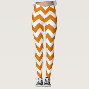 Leggings Motif orange brûlé de Chevron
