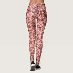 Leggings Motif Pailleté Corail Moderne Personnalisé