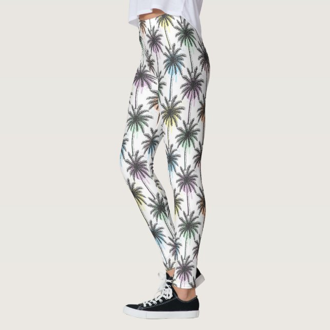 Leggings Motif Paint Drop Palm Tree (Gauche)