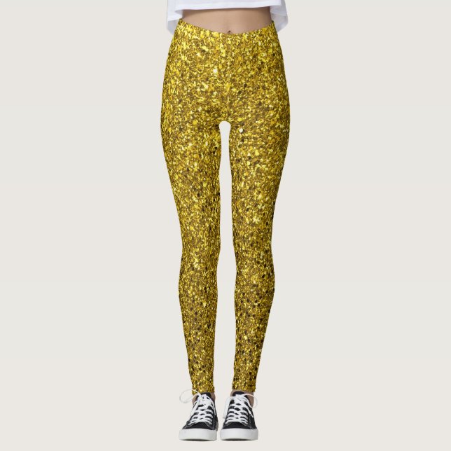 Leggings Motif Parties scintillant or (Devant)