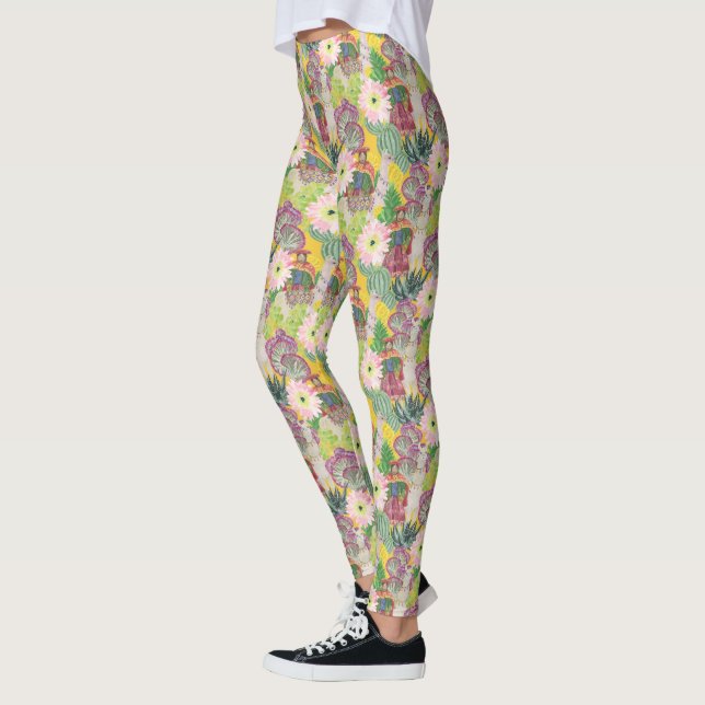 Leggings Motif péruvien de femme et de lama d'aquarelle (Gauche)