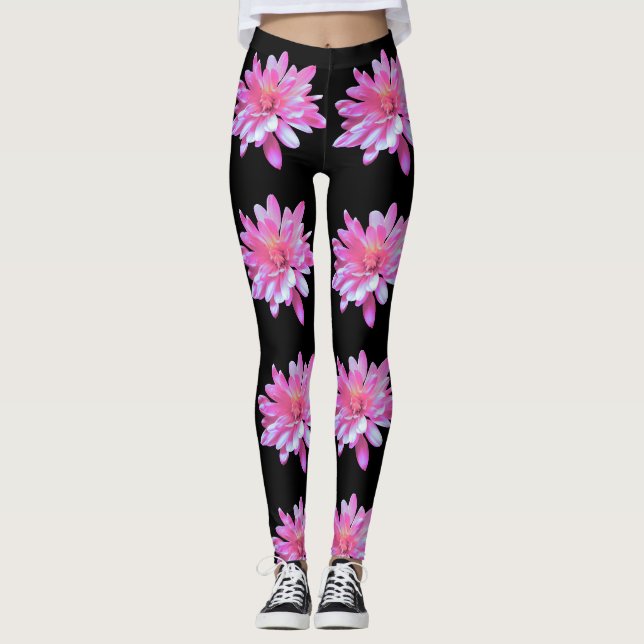 Leggings Motif photo Pink Daisy (Devant)