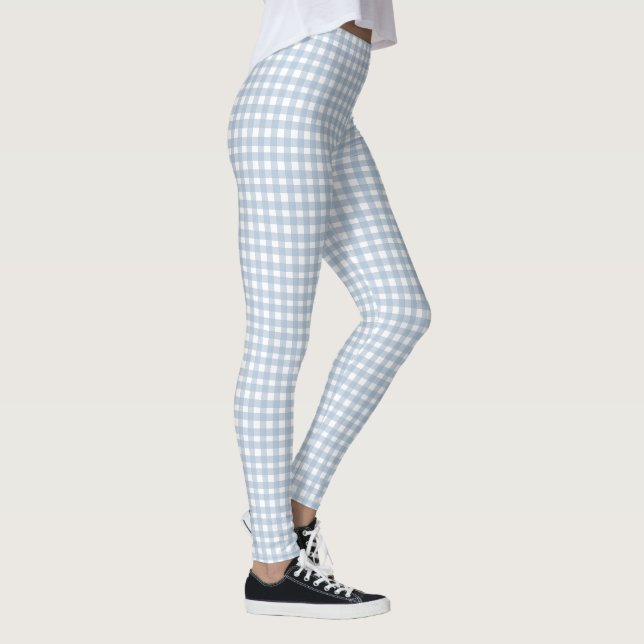 Leggings Motif Plaid En vichy bleu minimaliste (Droite)