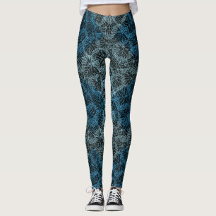 Leggings Motif plante 13b Black BG