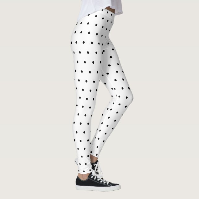 Leggings Motif Pois blanc mou (Droite)
