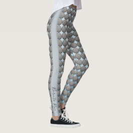 Leggings Motif Pois bleu et gris