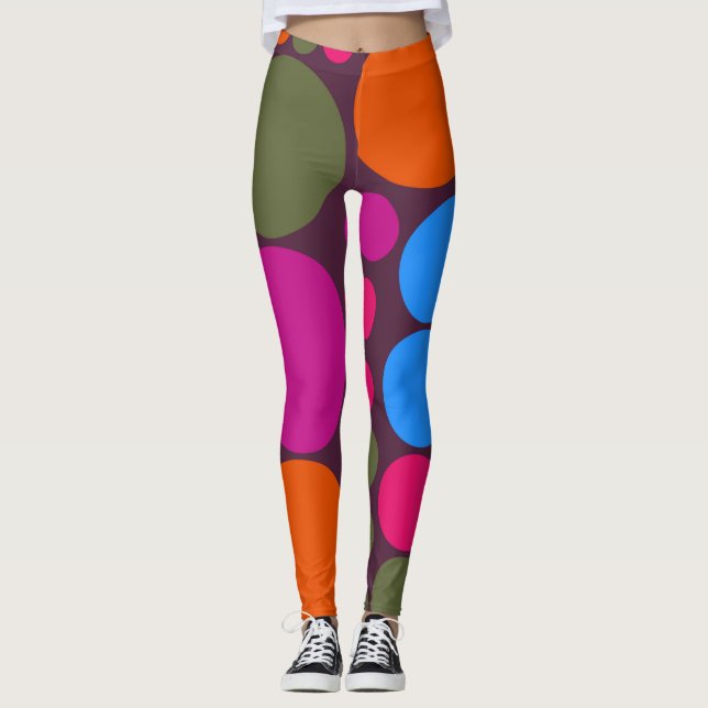 Leggings Motif Pois couleur rétro #15 (Devant)