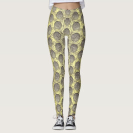 Leggings Motif Pois jaune et gris