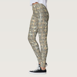 Leggings Motif Pois Taupe et Grey