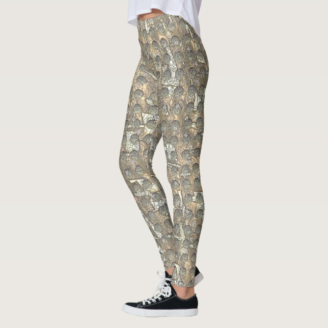 Leggings Motif Pois Taupe et Grey (Gauche)