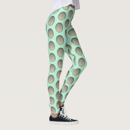 Leggings Motif Pois vert et gris