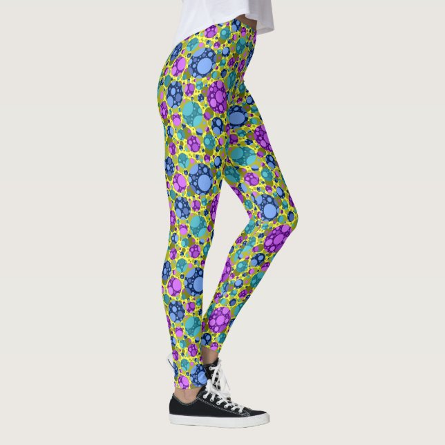 Leggings Motif Poka en bleu rose Turquoise - (Droite)