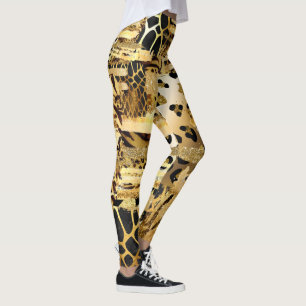 Leggings motif poster de animal de la parties scintillant d