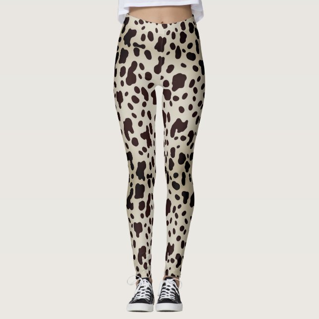Leggings Motif Poster de animal de rodéo moderne Ombre Cow (Devant)