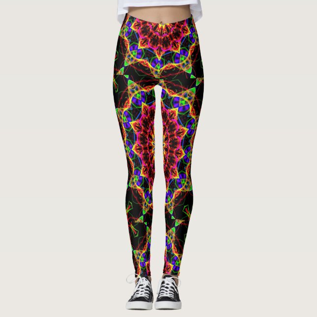 Leggings Motif psychédélique populaire (Devant)
