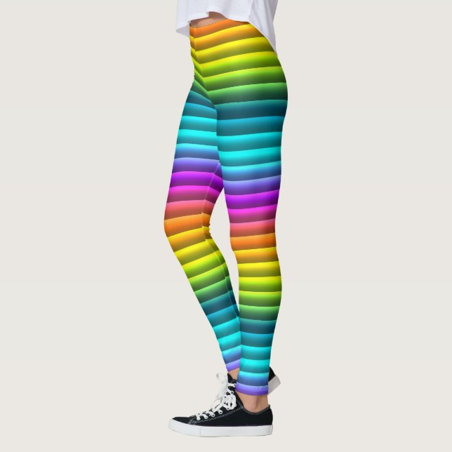 Leggings Motif Rainbow Stripes aux couleurs modernes (Gauche)