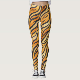 Leggings Motif rayé tigre audacieux – Impression d'animal e