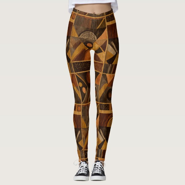 Leggings Motif rayure rustique du Sud-Ouest (4) (Devant)