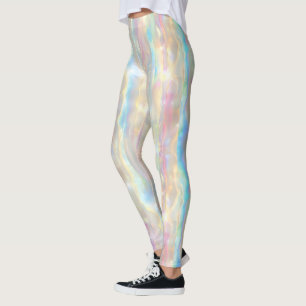 Leggings Motif rayures iridescentes scintillantes couleurs