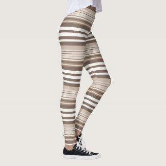 Leggings Motif rayures ton neutre terne