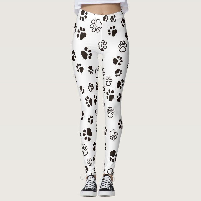 Leggings Motif répété des pattes de chat (Devant)