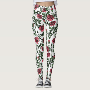 Leggings motif rose