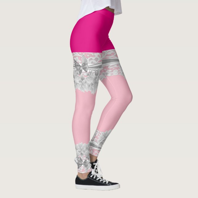 Leggings Motif rose de jarretière de mariage de jeunes (Droite)