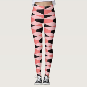 Leggings Motif rose noir géométrique en gras