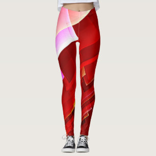 Leggings Motif rouge abstrait géométrique