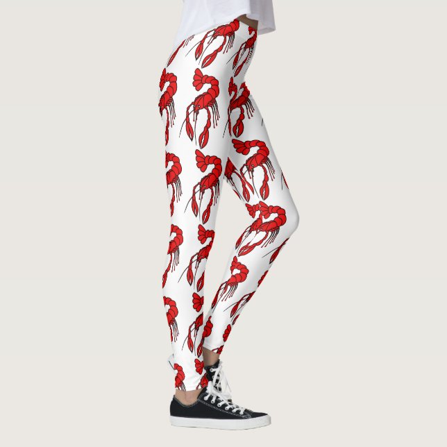 Leggings Motif rouge d'écrevisses d'amusement (Droite)