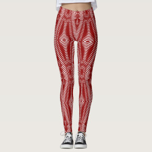 Leggings Motif rouge et blanc sans couture "Ratti_Creative_