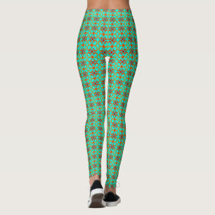 Leggings Motif rouge et vert rétro