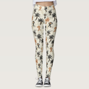 Leggings Motif Safari Jungle Singe Bohème