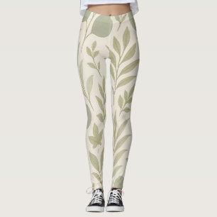 Leggings Motif sans couture de flux botanique   Yoga de lux