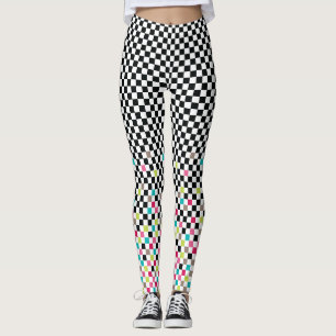 Leggings motif sans couture d'échecs